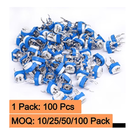 Potenciómetro Variable 103 Trim Pot, Resistencia Ajustable de 10K Ohmios, Potenciómetro Rotatorio para Proyectos de Electrónica DIY, Arduino, Raspberry Pi