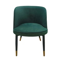Chaise de salle à manger moderne en velours avec dossier à imprimé tropical et pieds en métal noir pour restaurant commercial, hôtel, café