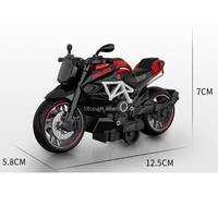 Modèle de moto en alliage métallique moulé sous pression à l'échelle 1:14, fonction de rappel, simulation de superbike, jouet de course à rétrofriction pour enfants et garçons