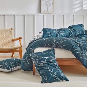 Juego de funda nórdica de microfibra con patrón de ramita con impresión Digital personalizada, ropa de cama de poliéster 100% con 2 pastilleras - Product Image 3