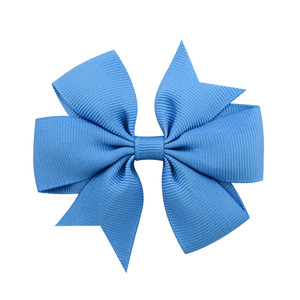 Venta caliente Colores Cinta de grogrén sólido Lazos <span class=keywords><strong>Clips</strong></span> Lazos para el cabello para niñas Pinza para el cabello Tocado Accesorio para el cabello para niños - Product Image 5