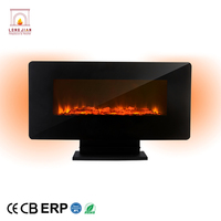 Chimenea Eléctrica Independiente con Diseño Ultrafino, Control Remoto, Efecto de Llama Virtual Realista, Control Remoto Ajustable