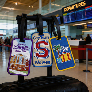 Etiqueta de equipaje personalizada al por mayor con diseño marino, tarjeta de identificación, etiqueta de equipaje bordada con puntada de aguja para hotel y aeropuerto - Product Image 5