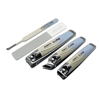 Ensemble de coupe-ongles en acier inoxydable 5 en 1 avec coupe-ongles et lime à ongles en verre, coffret cadeau de manucure luxueux