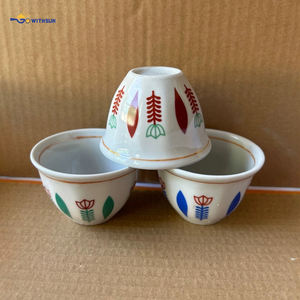 Set da Tè Musulmano 60-90cc, 12 Tazze in Ceramica Ecologica a Doppia Parete Fatte a Mano, Stile Etiope/Eritreo, per Caffè Tradizionale Buna - Product Image 1