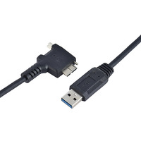 Connecteur Micro-A mâle coudé USB 3.0 en PVC pour caméra industrielle, câble de données et d'alimentation pour disque dur mobile, montage sur panneau, rotation à gauche