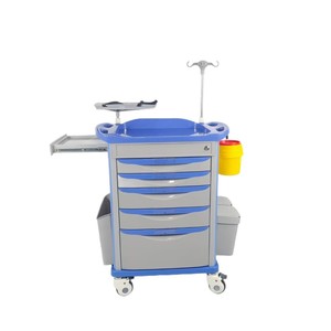 Carrito de Tratamiento Médico 890x520x824-1024mm Material ABS con Doble Cajón para Uso en Estación de Enfermería y Sala de Emergencias - Product Image 3