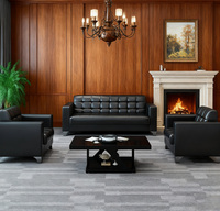 Ensemble de canapés de réception commerciaux Z902 en cuir PU, chaises modernes pour salle d'attente, table basse, mobilier personnalisé pour hall d'entrée et appartement