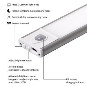 Lampe <span class=keywords><strong>de</strong></span> nuit <span class=keywords><strong>LED</strong></span> moderne rechargeable par USB <span class=keywords><strong>avec</strong></span> <span class=keywords><strong>détecteur</strong></span> <span class=keywords><strong>de</strong></span> <span class=keywords><strong>mouvement</strong></span> magnétique, lumière <span class=keywords><strong>de</strong></span> placard, éclairage sous armoire <span class=keywords><strong>sans</strong></span> <span class=keywords><strong>fil</strong></span> en aluminium - Product Image 4