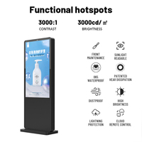 Écran LCD portable étanche de 65 pouces pour extérieur, moniteur publicitaire, écran d'affichage numérique sur pied