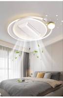 Ventilateur de plafond LED moderne silencieux avec télécommande, trois couleurs, vent puissant, anti-scintillement, sans pales, pour salon, chambre, salle à manger