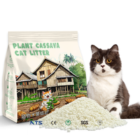 Litière pour chat en manioc, naturelle, à base de plantes, type tofu, forte absorption, faible poussière, jetable aux toilettes, OEM, marque privée, fourniture d'usine