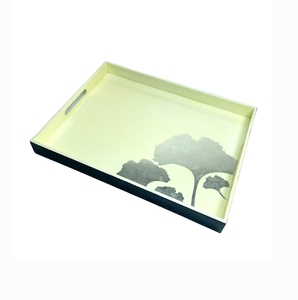 Plateau de service décoratif en laque, forme personnalisée, élégant, pour servir le thé, le café, les aliments, cuisine, table à manger - Product Image 1