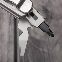 Kit d'Outils EDC de Survie en Acier au Tungstène 24 en 1, Couteau de Poche Multifonction avec Lame à Verrouillage Automatique et Ouvre-Bouteille