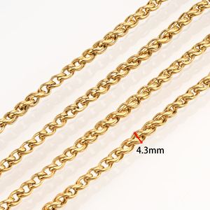 Pearl <b>Rope</b> Box Chain | 18K PVD Gold Stainless Steel Wheat Curb Link Chain for DIY Necklace <b>Bracelet</b> Making - Product Image 2