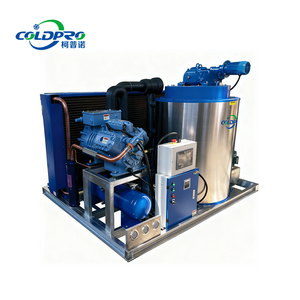 Промышленная льдогенераторная установка для производства чешуйчатого льда с высокой стабильностью, компрессором COLDPRO, ПЛК, корпусом из нержавеющей стали, 380В, производительность 150 кг льда, с бункером для хранения. - Product Image 2