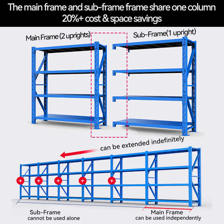 4 Level Rack 4 Layer Heavy Duty Shelving Steel Metal Rack Adjustable Industrial Rack ...