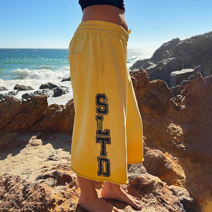 Custom Screen Print Logo Design Cropped <b>3</b>/<b>4</b> Sweatpants <b>Shorts</b> For Men <b>3</b>/<b>4</b> Sweatpants Raw Hem French Terry Sweat Jogger <b>Shorts</b> - Product Image 2