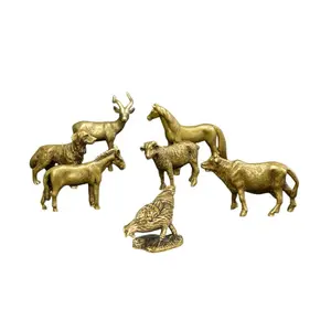 铸造黄铜摆件动物雕像装饰雕像铜狗马羊