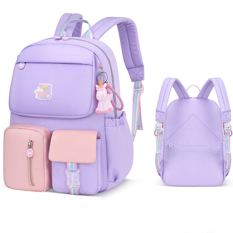 Mochila para niña transparente confetti Morado Dalila