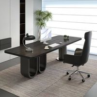 Bureau de direction commercial italien sur mesure, table moderne simple en bois massif, bureau d'ordinateur, poste de travail, bureau d'étude, lumière saine