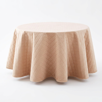 Nappe ronde matelassée en polyester épais pour mariage, banquet, fête, hôtel, usage domestique