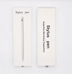 Pena Stylus aluminium magnetik aktif, Pen Stylus sensitif dengan penolakan telapak tangan untuk menggambar pengganti Logo kustom untuk iPad Pro Air Mini