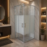 Cabine de douche complète moderne en verre trempé et aluminium chromé pour projet de salle de bain