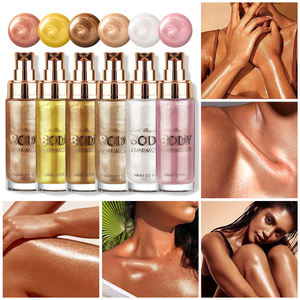 Масло-шиммер для тела под собственной торговой маркой: стойкий сияющий жидкий хайлайтер, низкий MOQ, индивидуальный логотип, легкое, гладкое, сияющее, оптом - Product Image 2