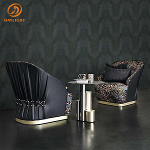 Factory Wholesale Scandinavian Design Luxury Modern Home Furniture <strong>Occasional</strong> Genuine Leather Sofa <strong>Black</strong> Leisure <strong>Chairs</strong> - Product Image 3