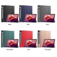 Étui pour tablette à trois volets, coque arrière rigide en PC antichoc pour Lenovo Tab Pad 12 2023, mise en veille/réveil automatique, coque pour tablette de 12,7 pouces