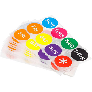 สติ๊กเกอร์วันที่แบบวงกลมสีต่างๆ ขนาด 50 มม. กันน้ำ ติดด้วยตัวเอง สำหรับการจัดระเบียบรายสัปดาห์ - Product Image 2