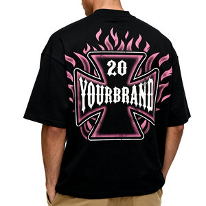 เสื้อยืดฮิปฮอปทรงบ็อกซี่สำหรับผู้ชาย สไตล์ Y2K คอกลม ผ้าฝ้ายเนื้อหนัก 300 กรัม เสื้อผ้าสตรีทแวร์ฤดูร้อนทรงโอเวอร์ไซส์ พิมพ์ลายสกรีน 300 กรัม - Product Image 2