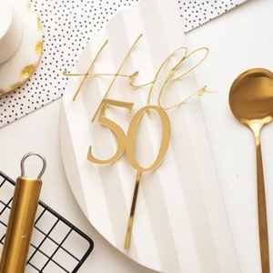 Adorno Acrílico para Pastel con Diseño de Miel y Dulzura, Decoración para Cumpleaños de 30, 40, 50 y 60 Años, Estilo Instagram, Dorado - Product Image 4