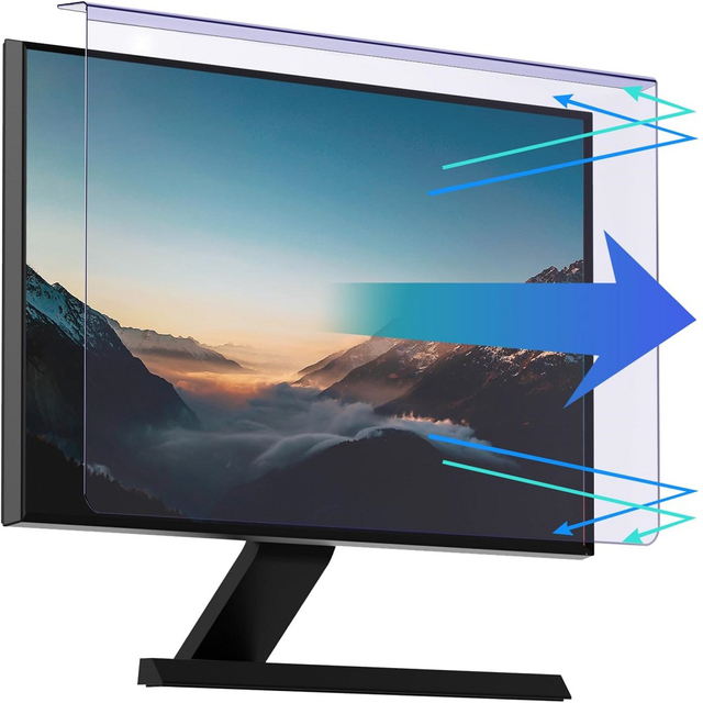 Hanging Computer Screen Protector for 23, 23.6, 23.8, 24 Inches Blue Light Blocking Computer Screen Filter Panel