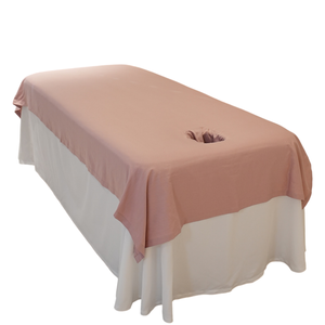 Drap <span class=keywords><strong>de</strong></span> <span class=keywords><strong>table</strong></span> <span class=keywords><strong>de</strong></span> <span class=keywords><strong>massage</strong></span> en microfibre rose, doux et durable, résistant aux plis, avec logo personnalisé - Product Image 1