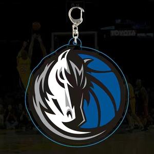 Llavero de cristal con logo de equipos de baloncesto de EE. UU.: Mavericks, Warriors, Lakers, Celtics, Timberwolves, Clippers, Colgante para bolso de maternidad - Product Image 2