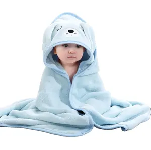 Absorbent Cotton Warm Home Fleece Blanket Baby Bathrobe Children Bath Towel Newborn Wrap Blanket