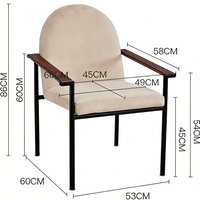 Fauteuil décontracté en fer de style Bauhaus du milieu du siècle, rembourrage doux, dossier personnalisable par un designer ; Chaise de salle à manger de luxe léger pour