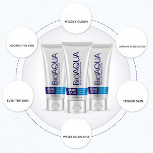 BIOAQUA en iyi anti akne işık baskı temizleyici yağ kontrolü siyah nokta çıkarma derin temizlik yüz köpük takas bakım kremi - Product Image 2
