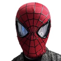 Masque de tête de super-héros araignée en latex réaliste avec yeux mobiles, accessoire de costume de haute qualité pour événements et fêtes