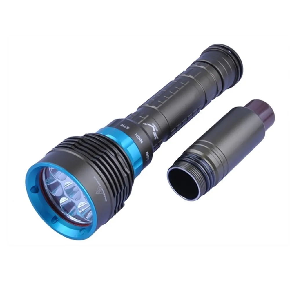 Alonefire DV07 XM-L2 7x LED الغوص مصباح يدوي 200M تحت الماء مصباح قوي للماء ضوء فلاش عالية الطاقة الغوص فانوس الشعلة