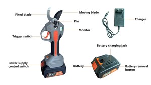Ciseaux de jardin sans fil à batterie au lithium électrique 2025, sécateur sans fil, sécateur DIY pour branches d'arbres fruitiers - Product Image 6