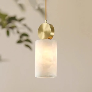 Modern Minimalist Pendant <b>Light</b> Gold Cylinder LED E27 <b>Chandelier</b> For Restaurant Bar Decor - Product Image 1