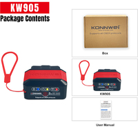 KONNWEI KW905 ELM327 V1.5 Scanners OBD2 Bluetooth 5.0 pour Android/iOS ELM 327 OBD 2 Outil de diagnostic automobile Lecteur de code