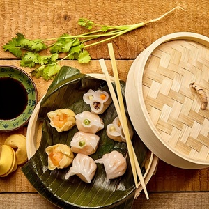 Juego de cestas de vapor de Bambú | Vaporizador de madera para dumplings y alimentos de 2 niveles para cocina asiática - Product Image 4