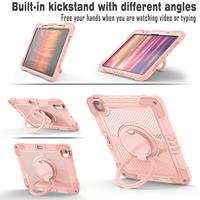 Étui de tablette robuste en or rose pour iPad Air 13 pouces avec béquille rotative à 360°, protection résistante aux chocs, fabriqué en usine B2B