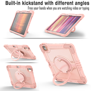 เคสแท็บเล็ต B2B Factory สีโรสโกลด์ รุ่น Rugged Armor พร้อมขาตั้งหมุนได้ 360 องศา ป้องกันแรงกระแทก สำหรับ <span class=keywords><strong>iPad</strong></span> <span class=keywords><strong>Air</strong></span> ขนาด 13 นิ้ว - Product Image 6