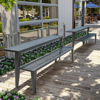 Ensemble de table et de banc de jardin élégant Construction en acier galvanisé durable avec finition enduite de poudre résistante aux intempéries