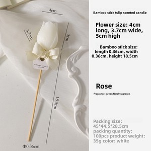 Vela Aromática con Aroma a Rosa Tulipán, Recuerdo de Boda, Vela sin Humo, Vela de Flores con Varilla de Bambú para el Día de San Valentín - Product Image 6